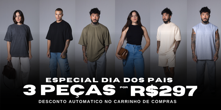 R$99 a partir de 3 peças