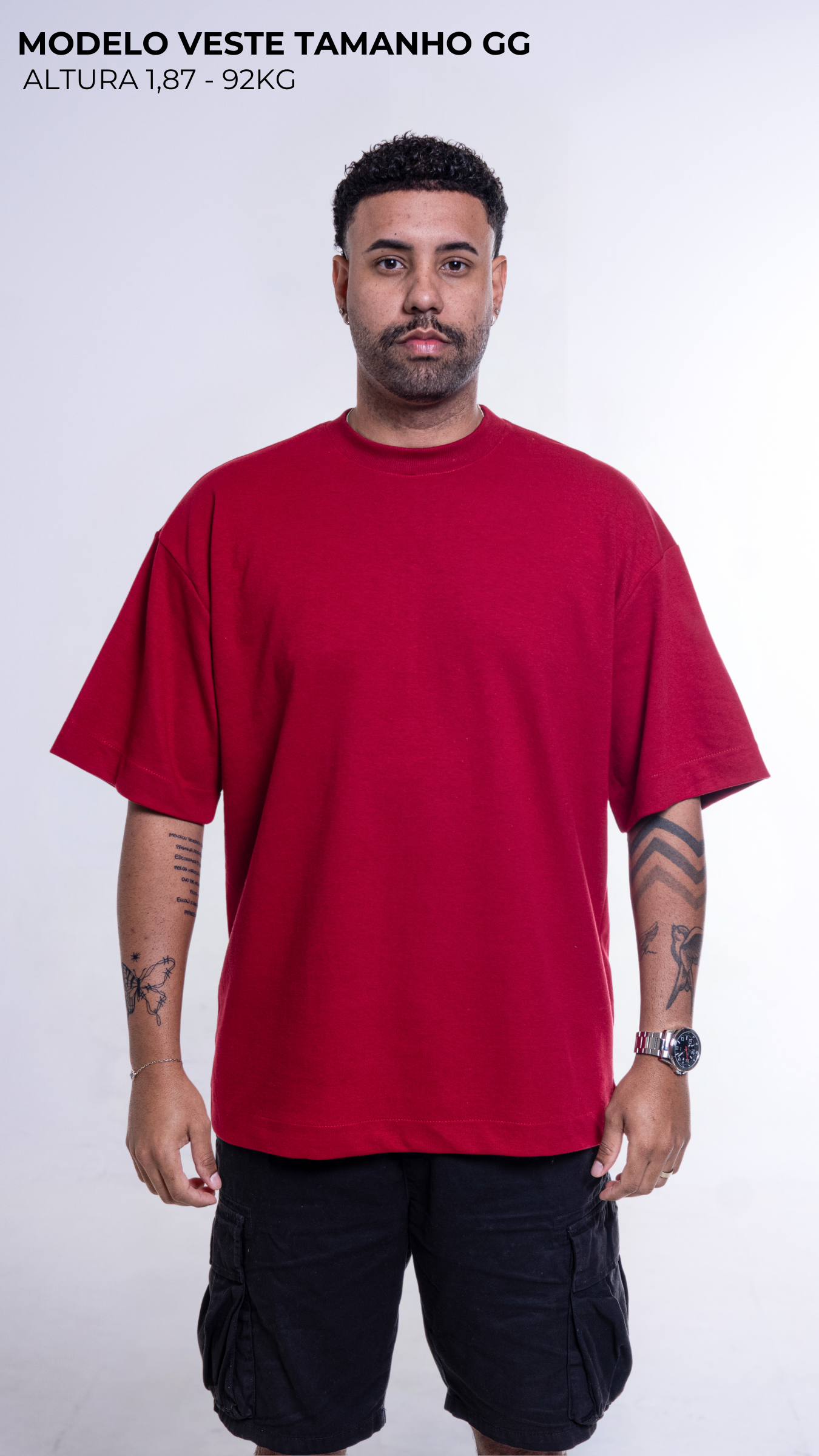 CAMISETA OVERSIZED VERMELHO RUBI