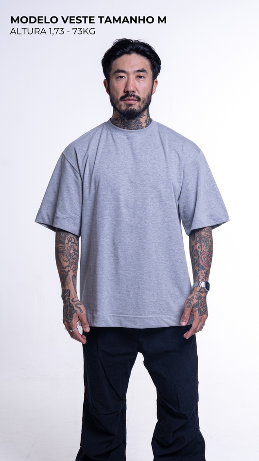CAMISETA OVERSIZED CINZA MESCLA