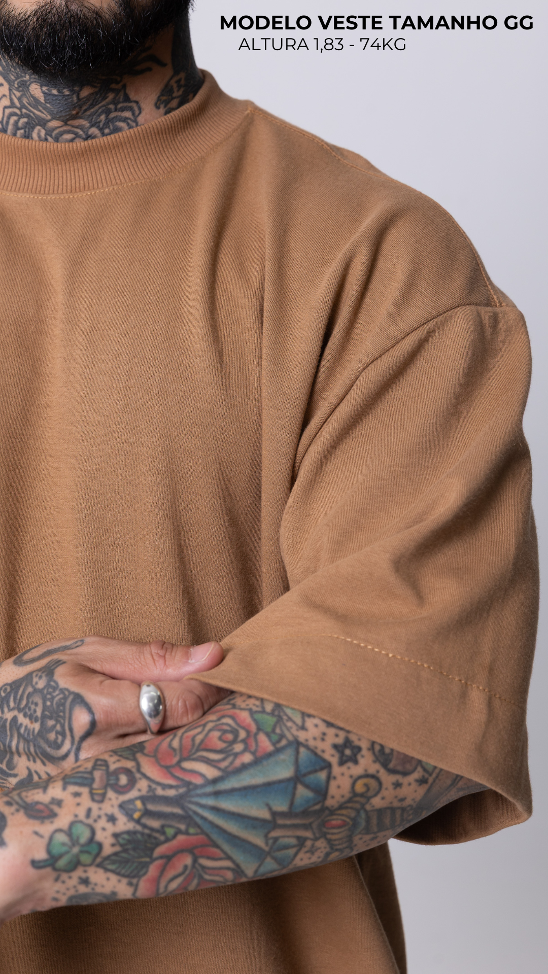 CAMISETA BOXY OVERSIZED CARAMEL