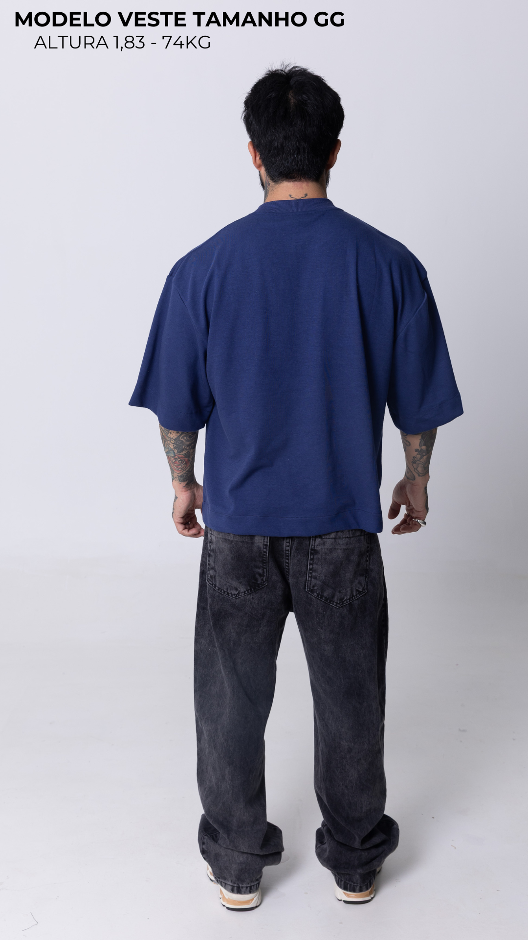 CAMISETA BOXY OVERSIZED AZUL MARINHO