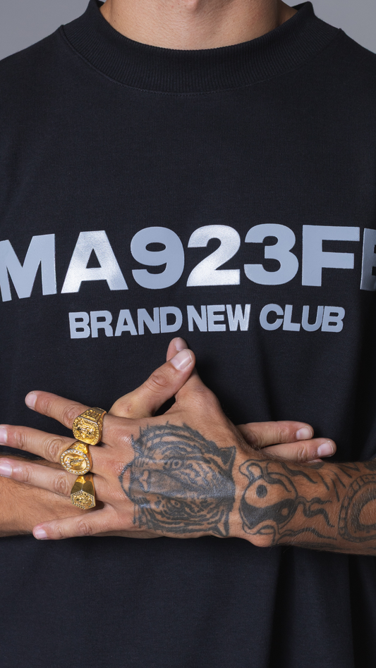 CAMISETA OVERSIZED MA923FE BRAND NEW CLUB PRETA