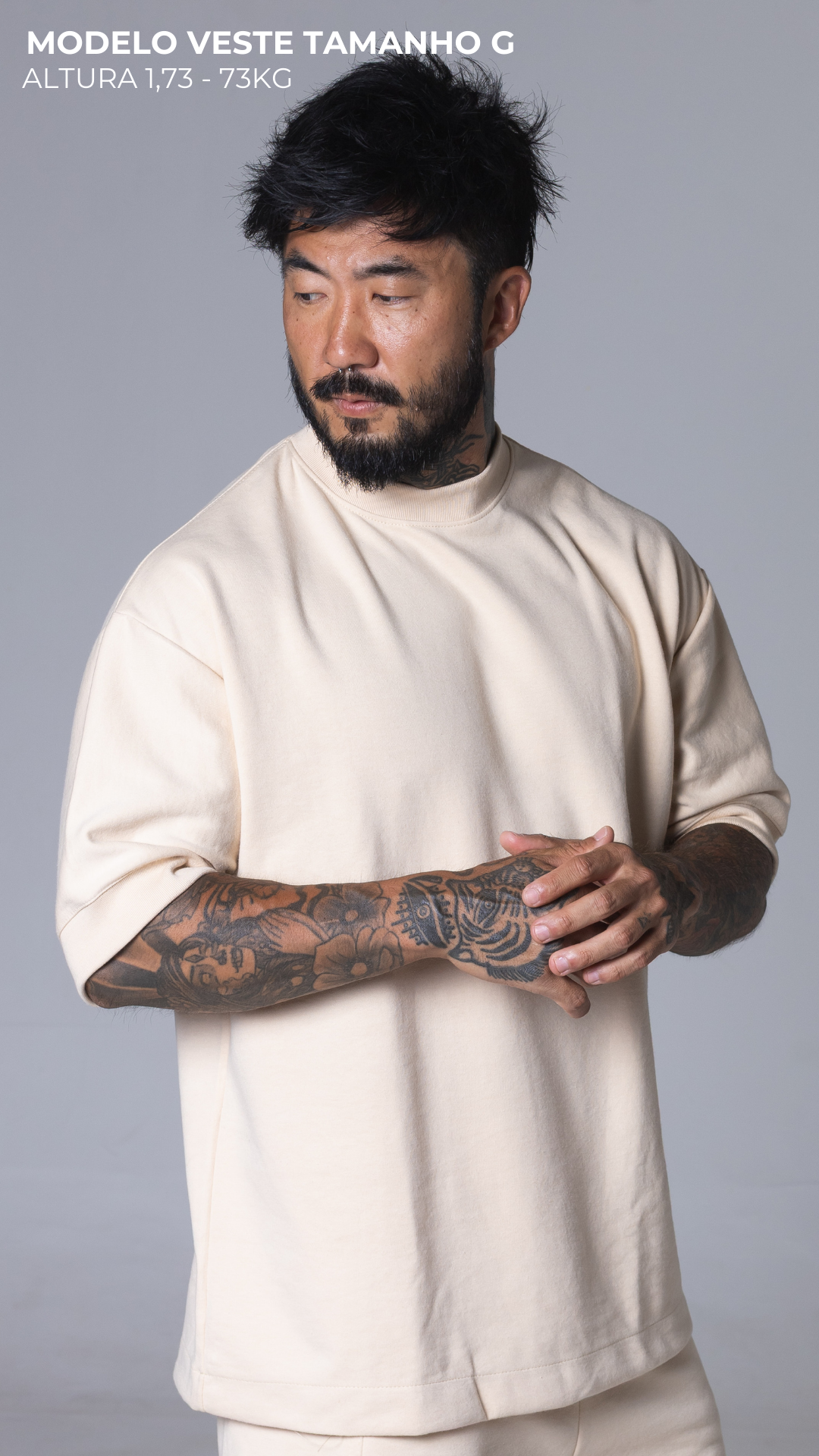 CONJUNTO MOLETOM REGULAR FIT CREAM