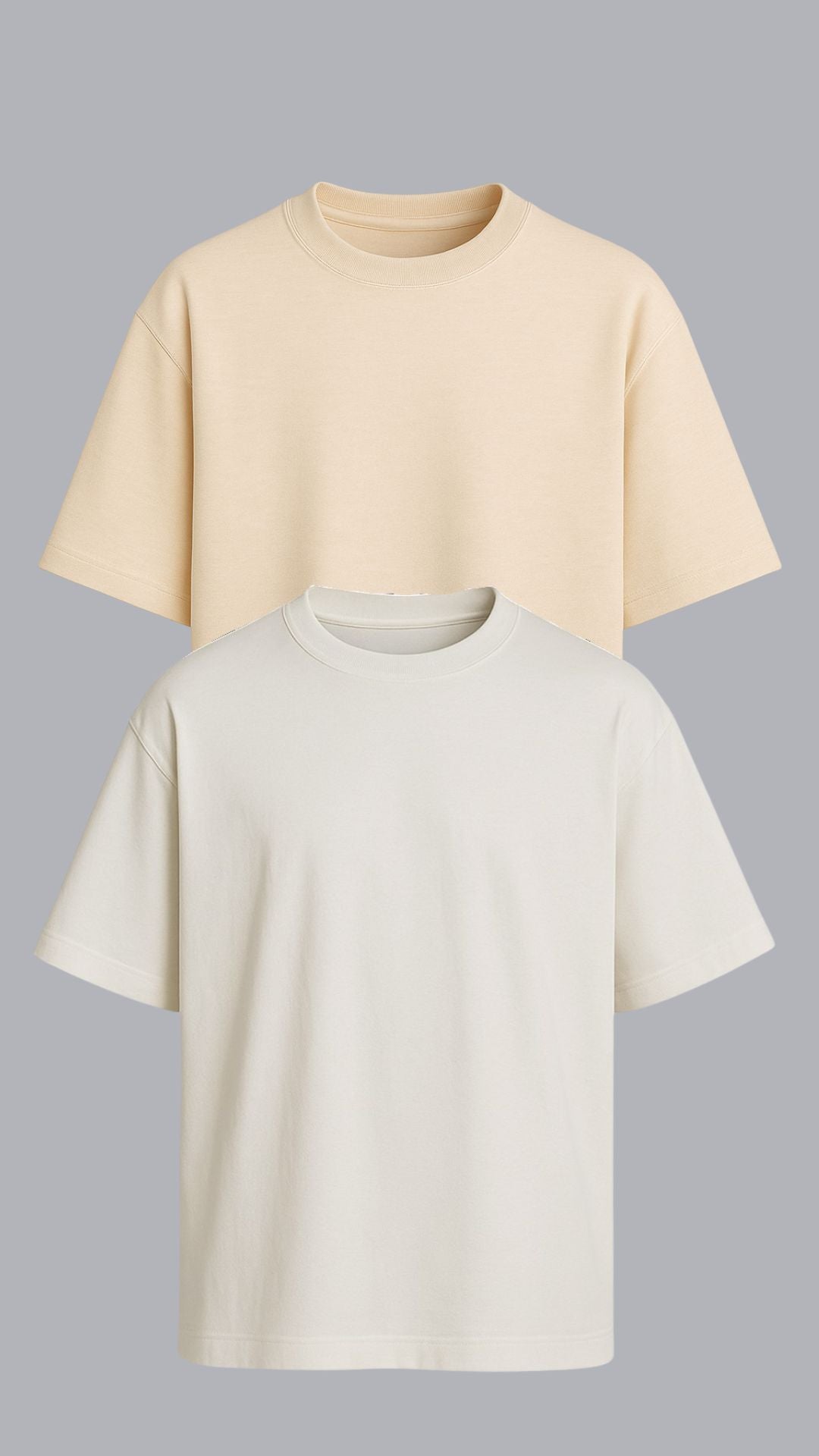 KIT 2 CAMISETAS OVERSIZED OFF WHITE E VANILLA