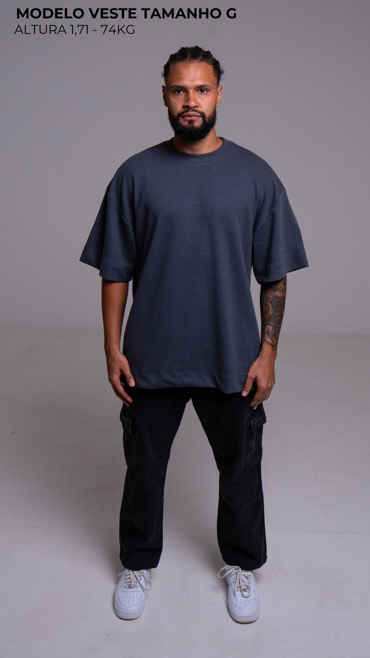 CAMISETA OVERSIZED CINZA ASFALTO