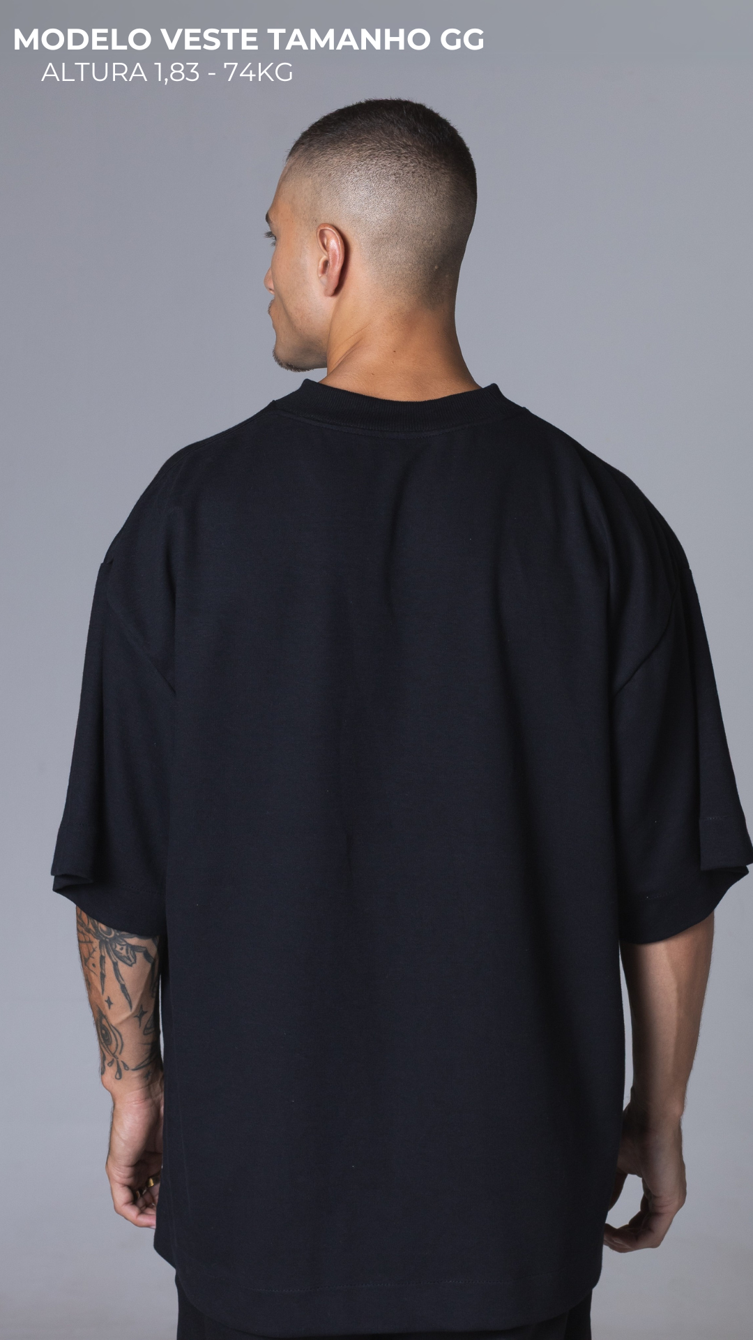 CAMISETA OVERSIZED MA923FE BRAND NEW CLUB PRETA