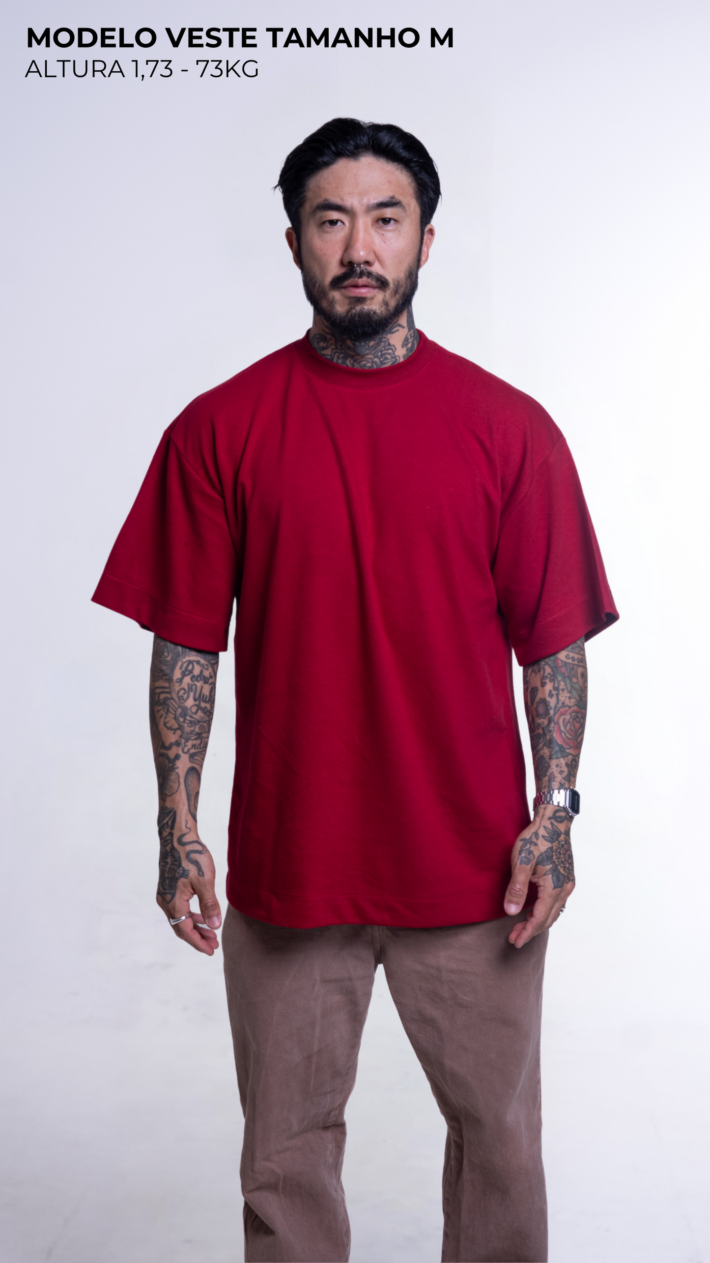CAMISETA OVERSIZED VERMELHO RUBI