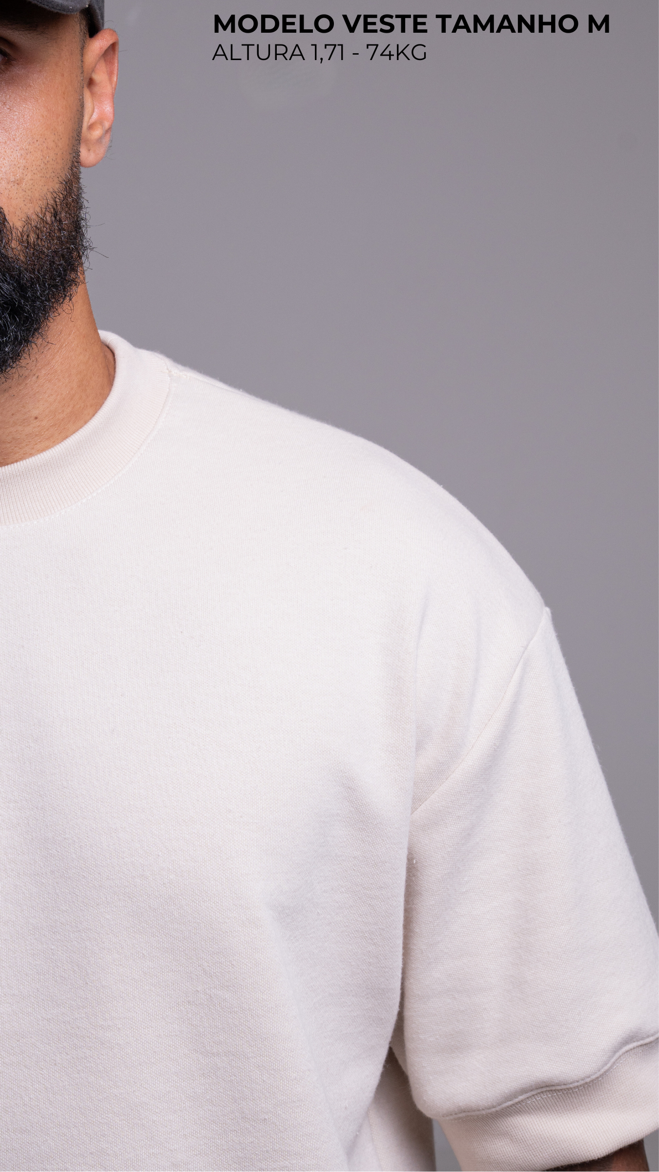 CAMISETA REGULAR FIT MANGA CURTA COR VANILLA