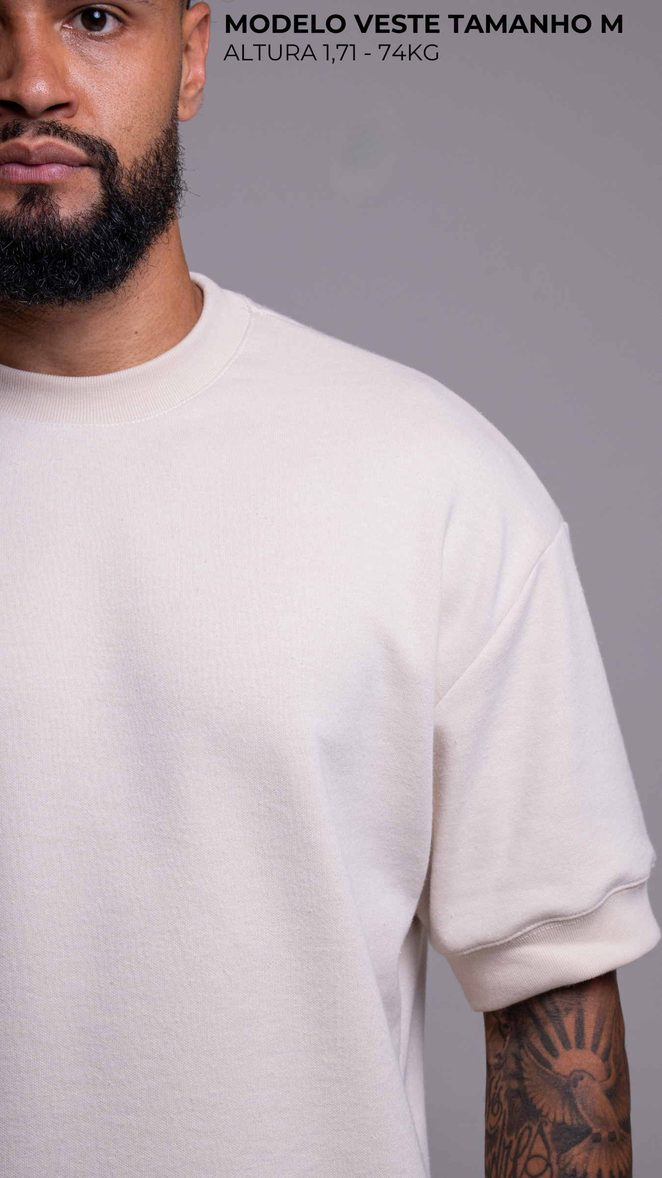 CAMISETA REGULAR FIT MANGA CURTA COR VANILLA