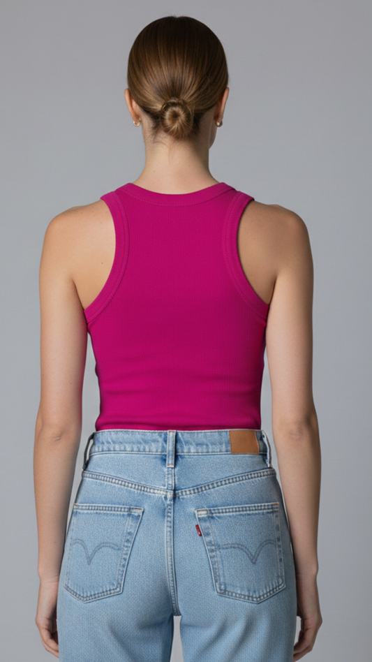 REGATA FEMININA CANELADA VISCOSE CASUAL PINK