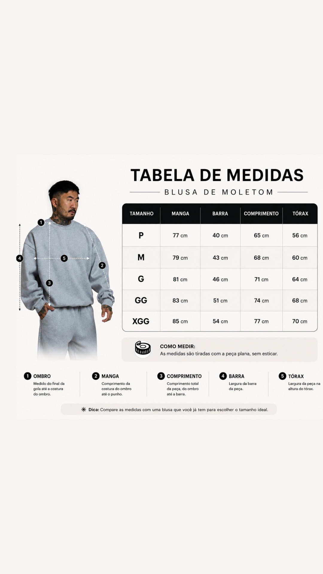 BLUSA DE MOLETOM CINZA MESCLA SEM TOUCA