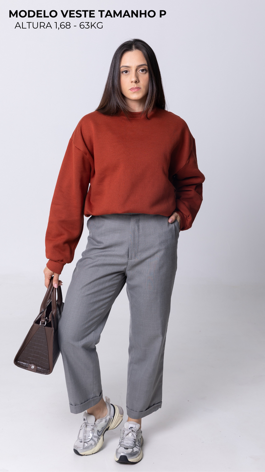 BLUSA DE MOLETOM TERRACOTA