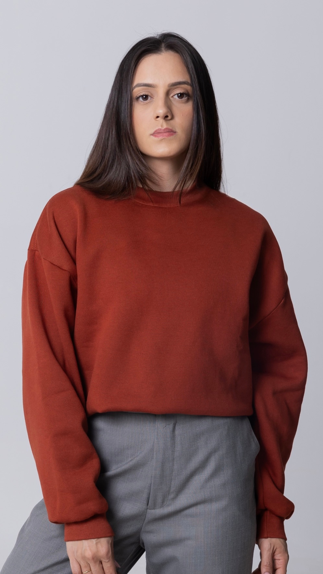 BLUSA DE MOLETOM TERRACOTA