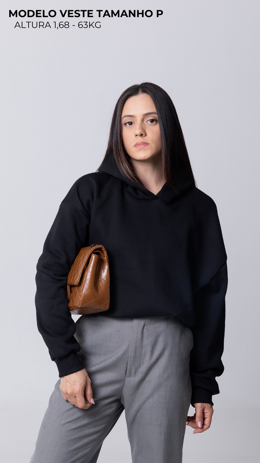 BLUSA DE MOLETOM UNISSEX PRETA