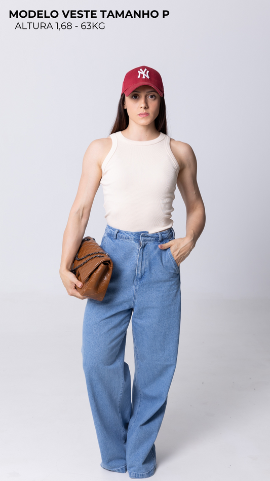 REGATA FEMININA CANELADA VISCOSE CASUAL VANILLA