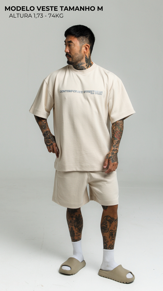 CAMISETA OVERSIZED HEAVY EDITION — CREAM CONTEMPORARY