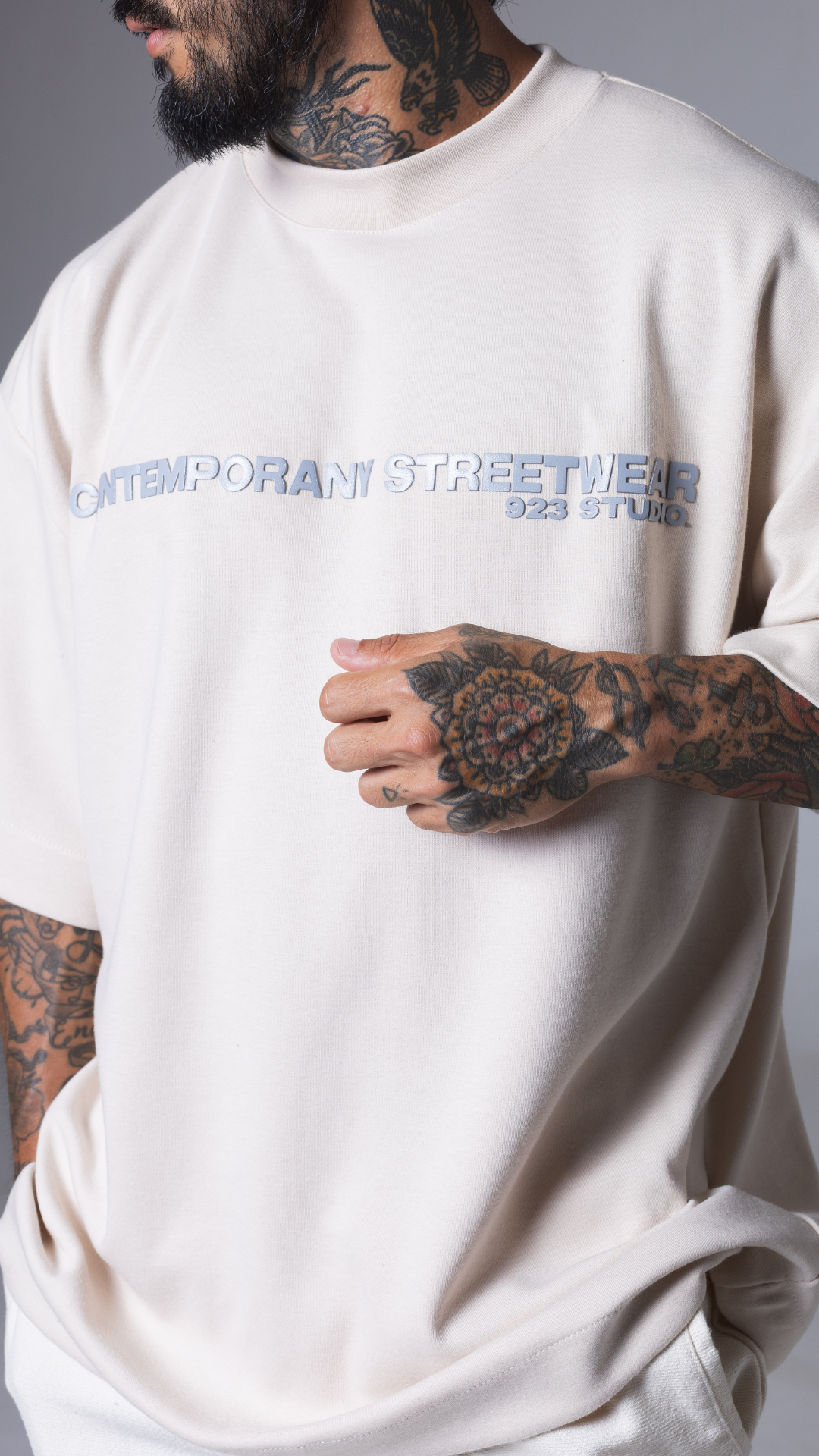 CAMISETA OVERSIZED MOLETOM STREETWEAR CONTEMPORANY VANILLA