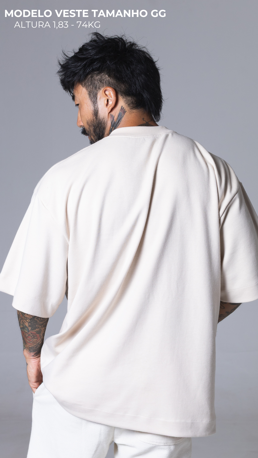 CAMISETA OVERSIZED MOLETOM STREETWEAR CONTEMPORANY VANILLA