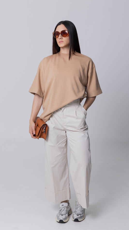 CAMISETA OVERSIZED MOLETOM MOCHA