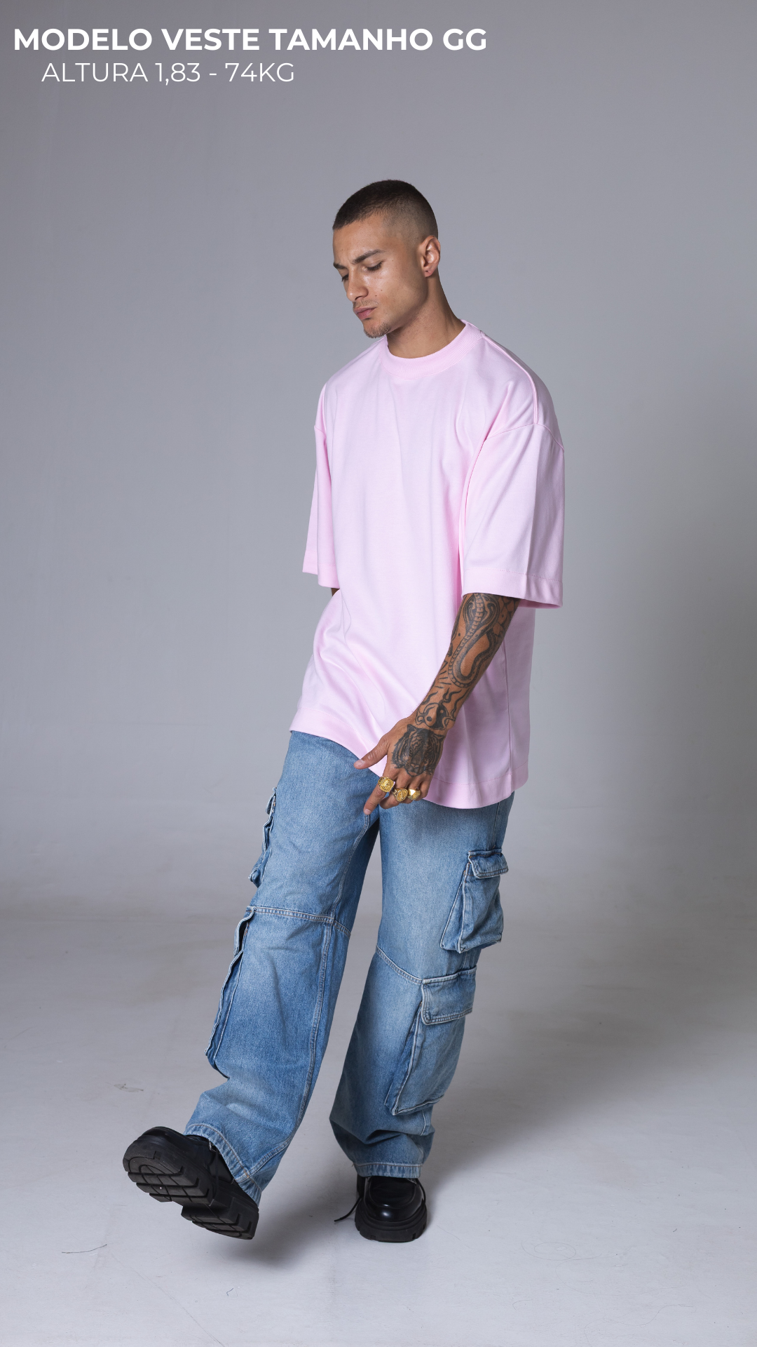 CAMISETA OVERSIZED MASCULINA ROSA