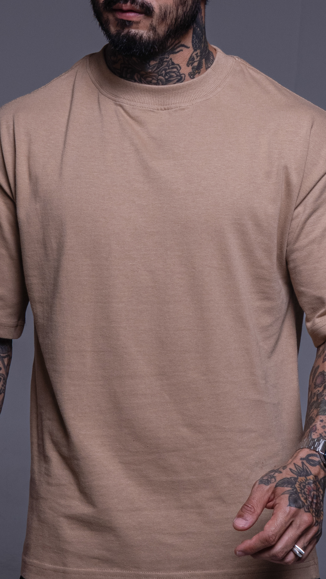 CAMISETA OVERSIZED MOLETOM MOCHA