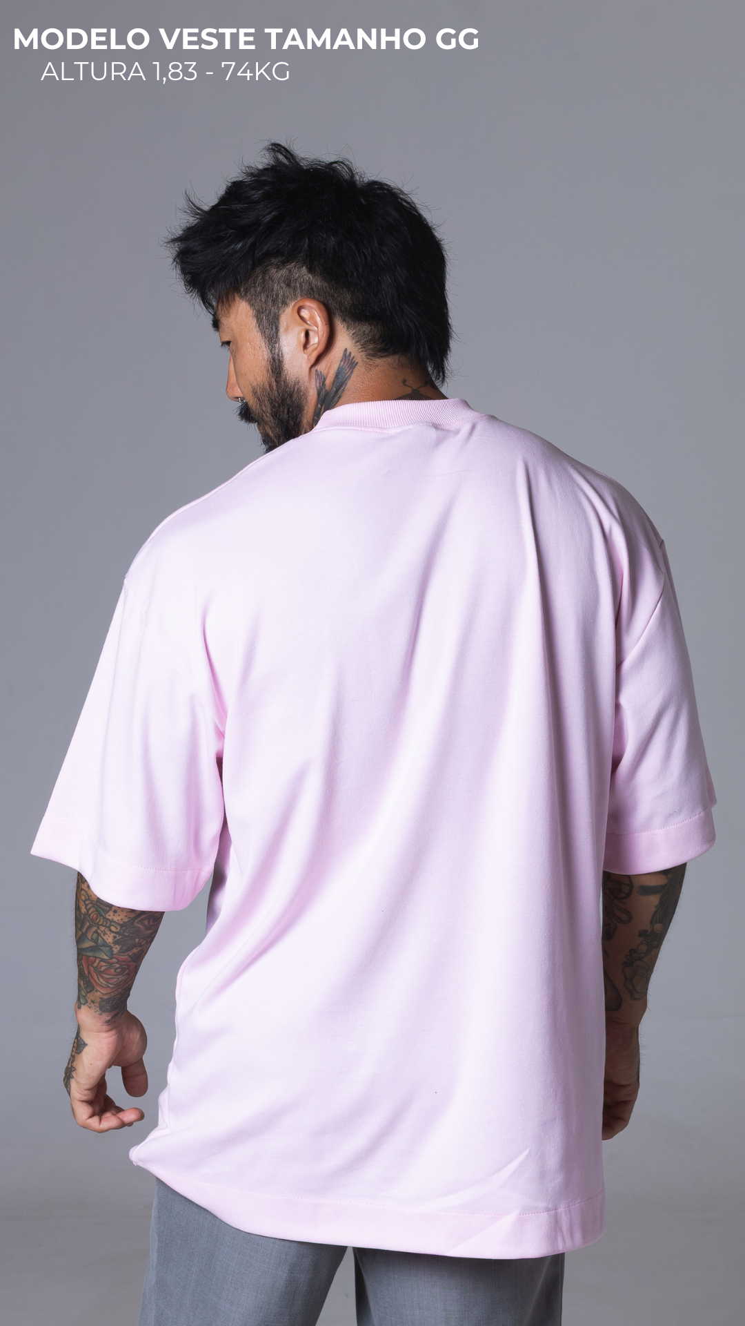 CAMISETA OVERSIZED MASCULINA ROSA