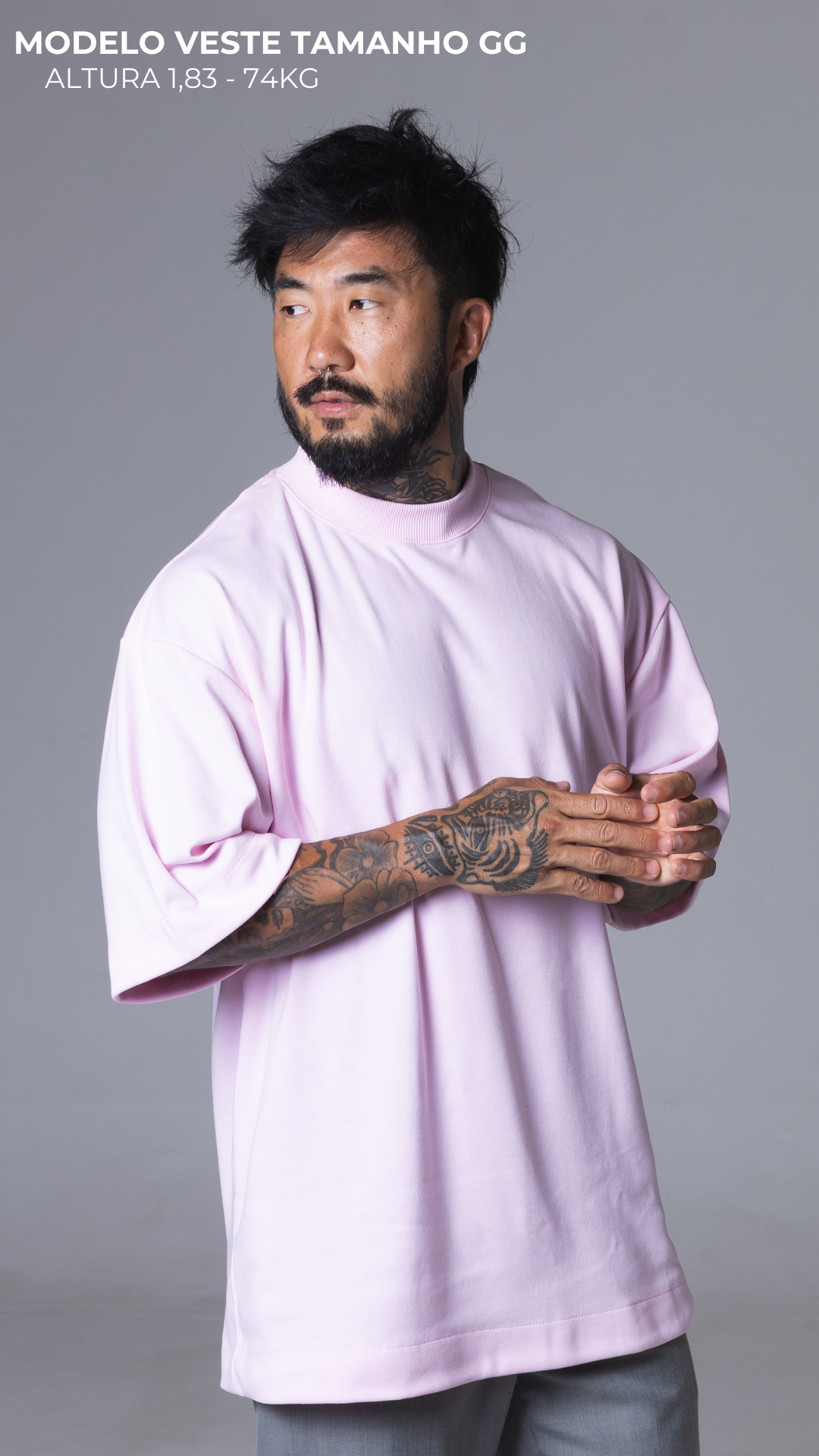 CAMISETA OVERSIZED MASCULINA ROSA