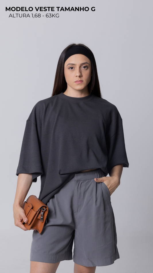 CAMISETA OVERSIZED CINZA ASFALTO