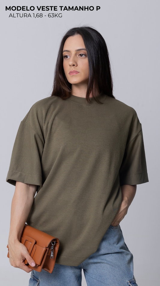 CAMISETA OVERSIZED VERDE AZEITONA