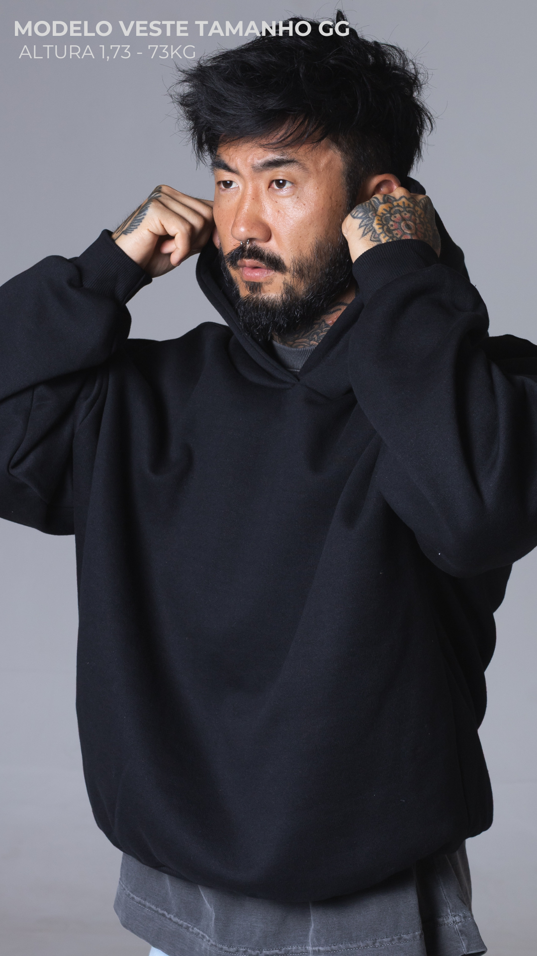 BLUSA DE MOLETOM UNISSEX PRETA