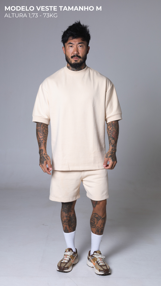 CONJUNTO MOLETOM REGULAR FIT CREAM