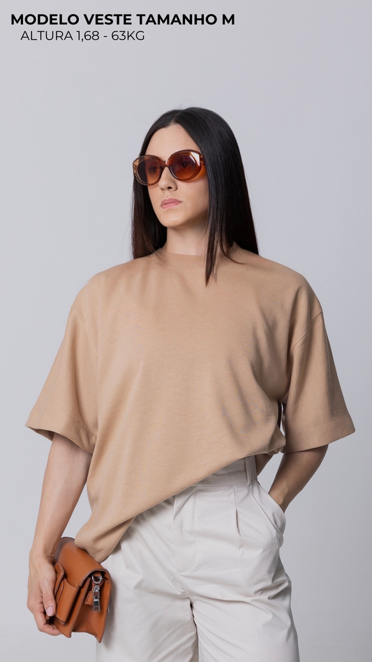 CAMISETA OVERSIZED MOLETOM MOCHA