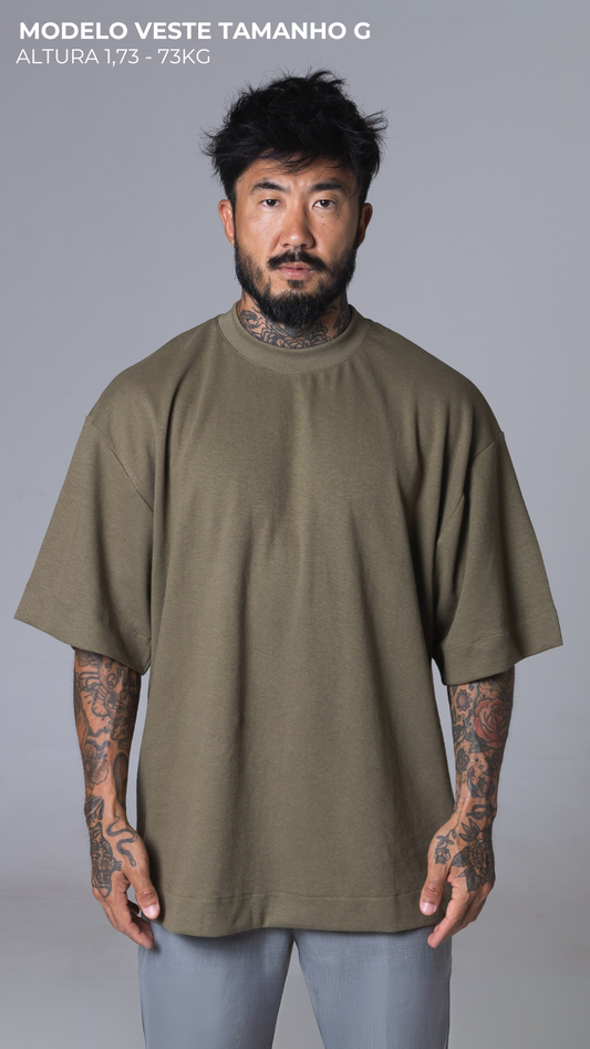 CAMISETA OVERSIZED VERDE AZEITONA