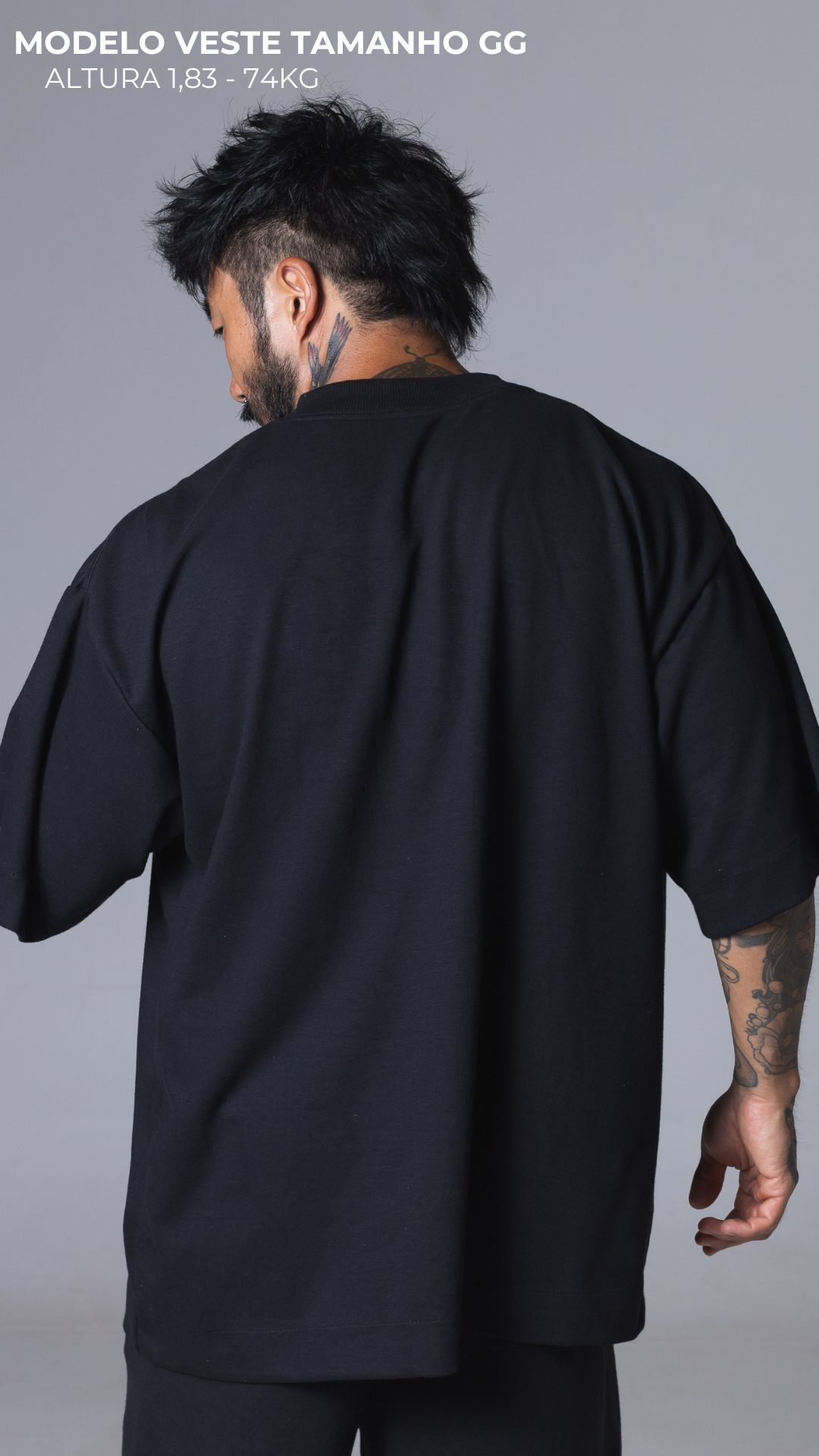 CAMISETA OVERSIZED MA923FE BRAND NEW CLUB PRETA