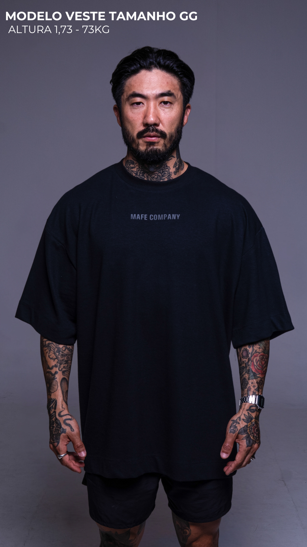 CAMISETA OVERSIZED PRETA 923 EXCLUSIVA