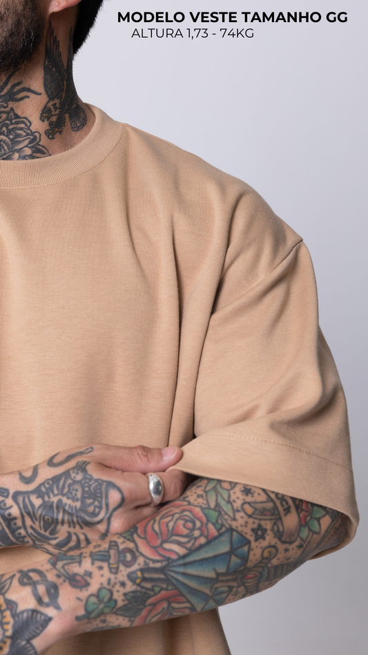 CAMISETA OVERSIZED MOLETOM MOCHA