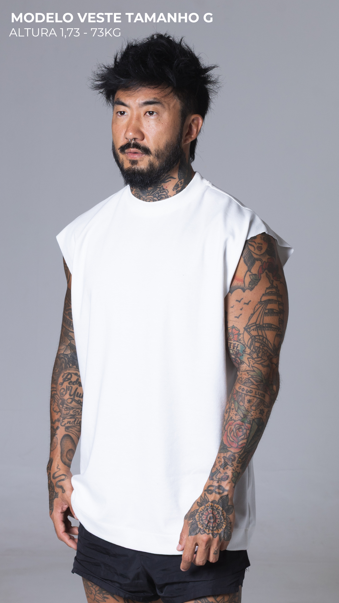 REGATA MASCULINA MACHÃO OFF WHITE