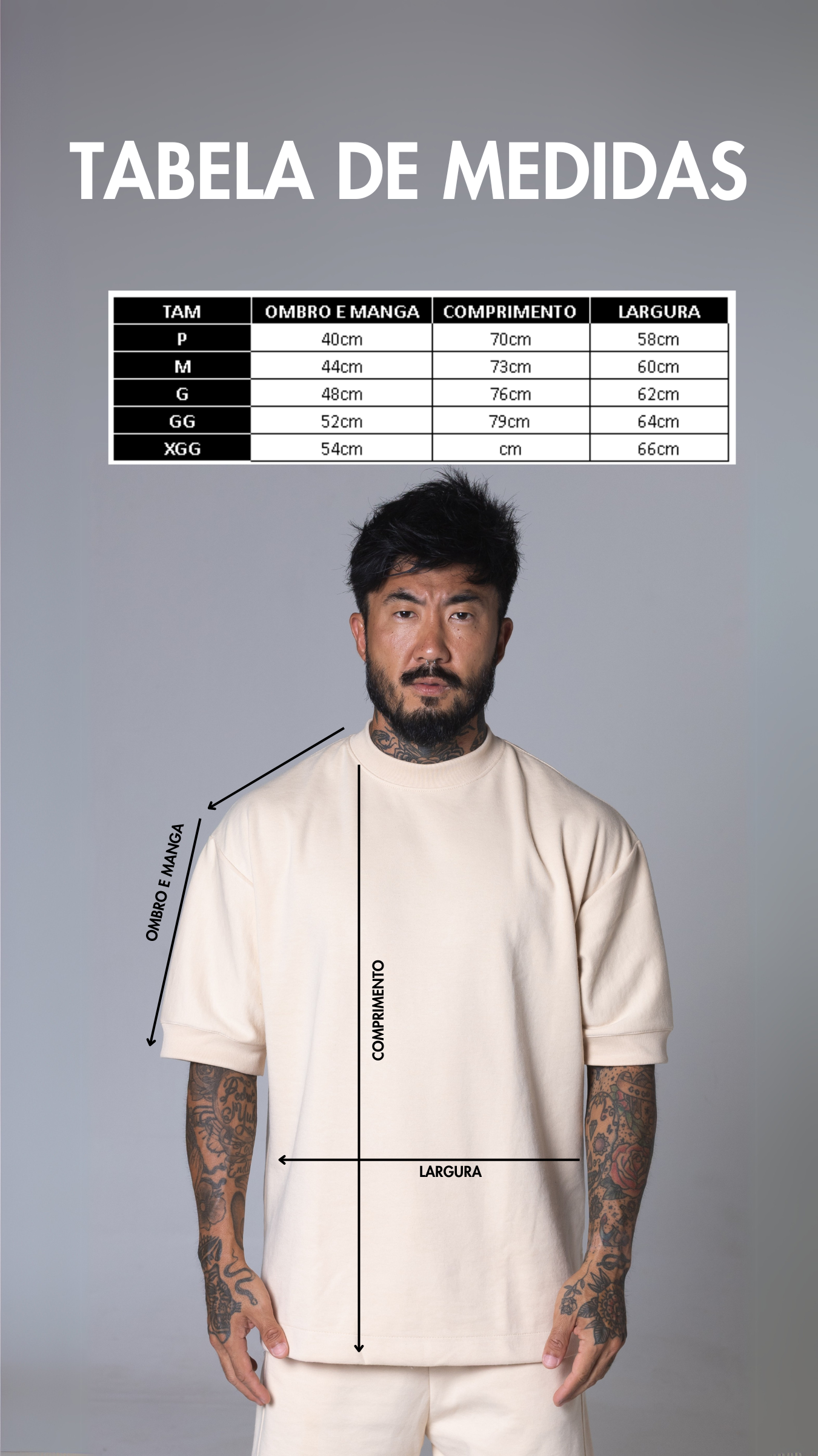 CAMISETA REGULAR FIT HEAVY CINZA GELATO