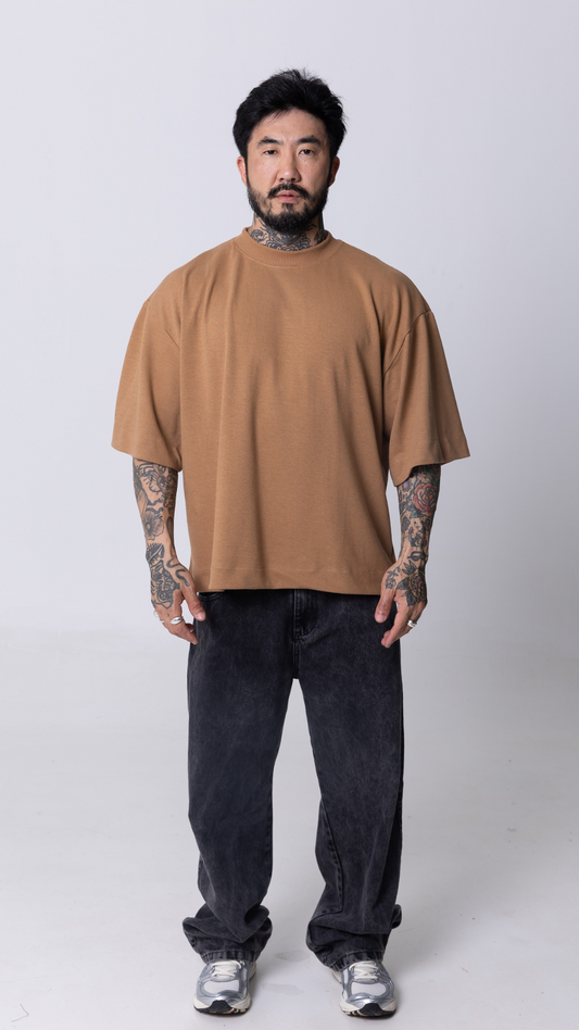 CAMISETA BOXY OVERSIZED CARAMEL