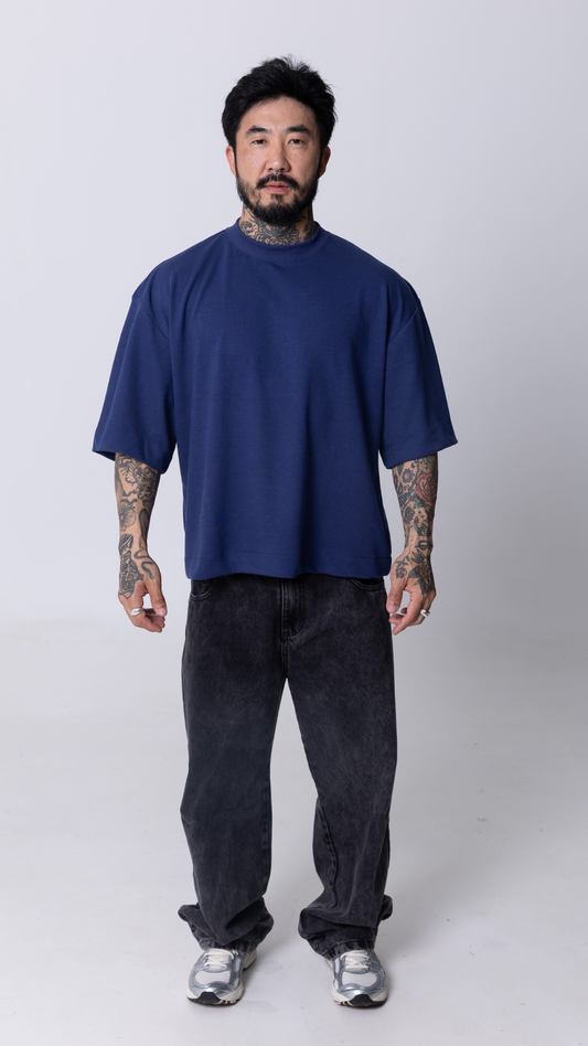 CAMISETA BOXY OVERSIZED AZUL MARINHO