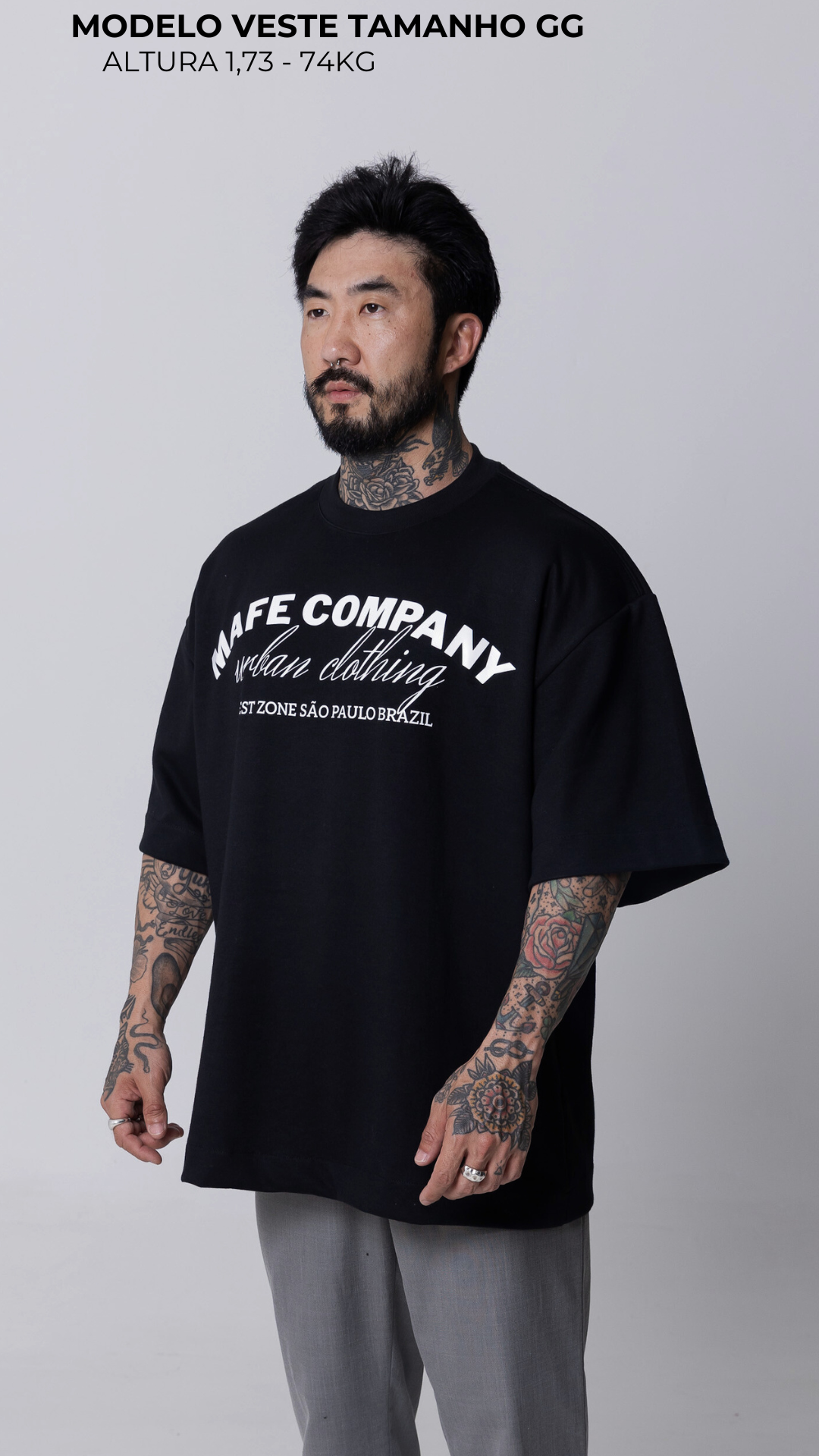 CAMISETA OVERSIZED PRETA URBAN CLOTHING