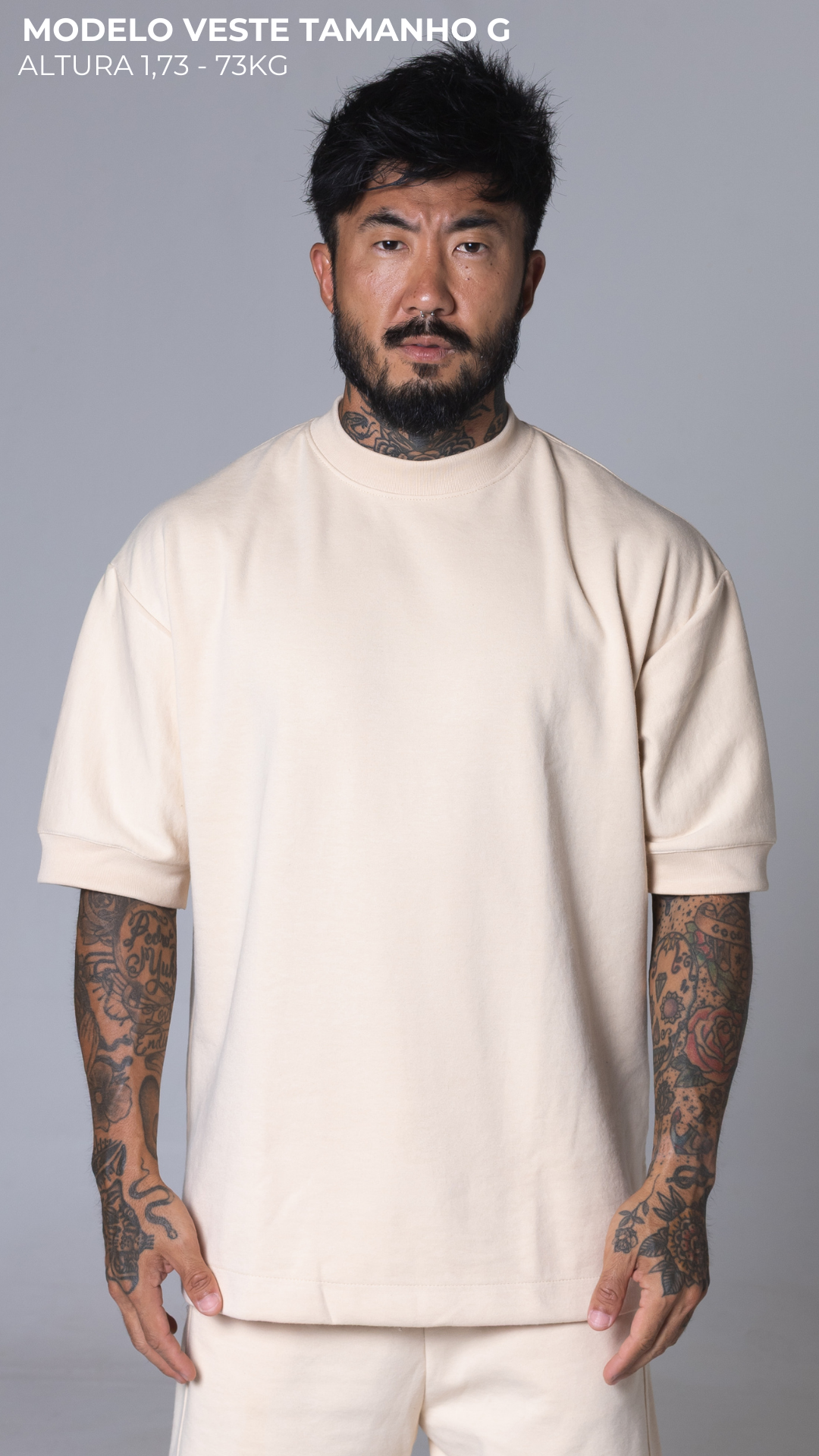 CONJUNTO MOLETOM REGULAR FIT CREAM