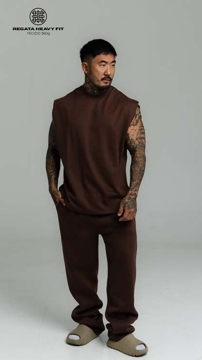 CONJUNTO CALÇA E REGATA MACHÃO MARROM