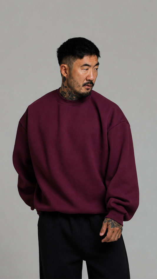 BLUSA DE MOLETOM MARSALA SEM TOUCA