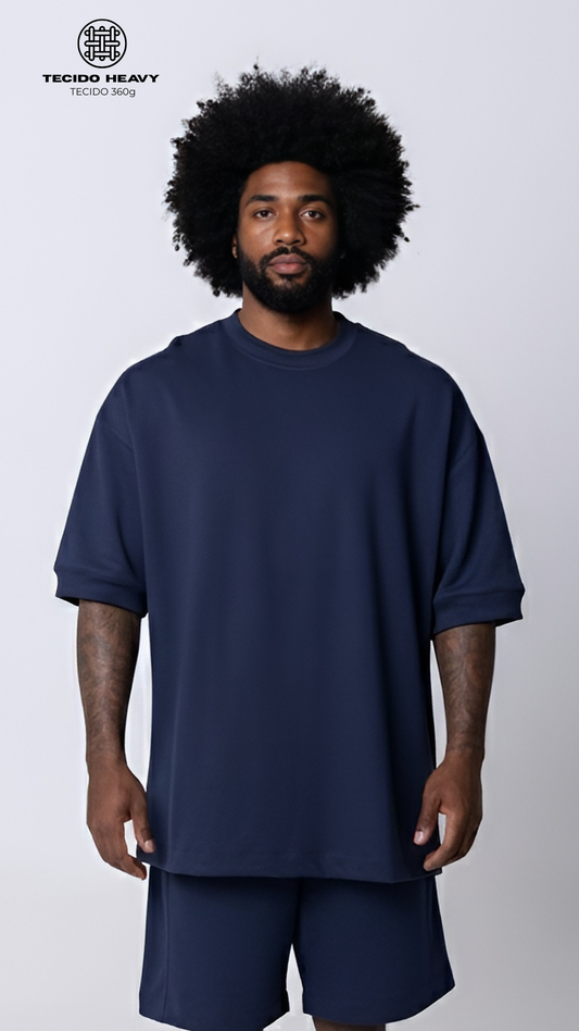 CAMISETA REGULAR FIT HEAVY AZUL NAVAL