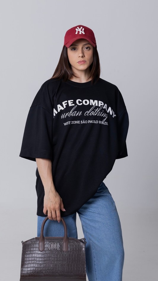 CAMISETA OVERSIZED MOLETOM PRETA URBAN CLOTHING