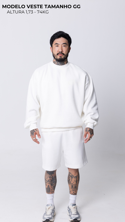 CONJUNTO OFF WHITE BLUSA DE MOLETOM