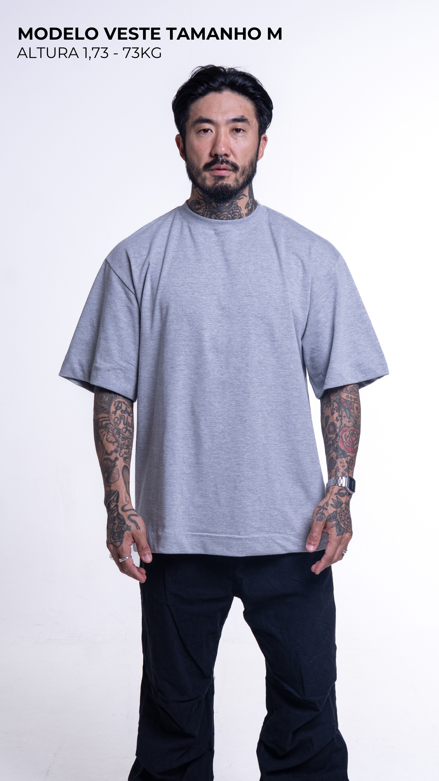 Camiseta Oversized cinza elefante