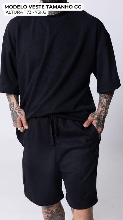 CONJUNTO OVERSIZED PRETO LISO