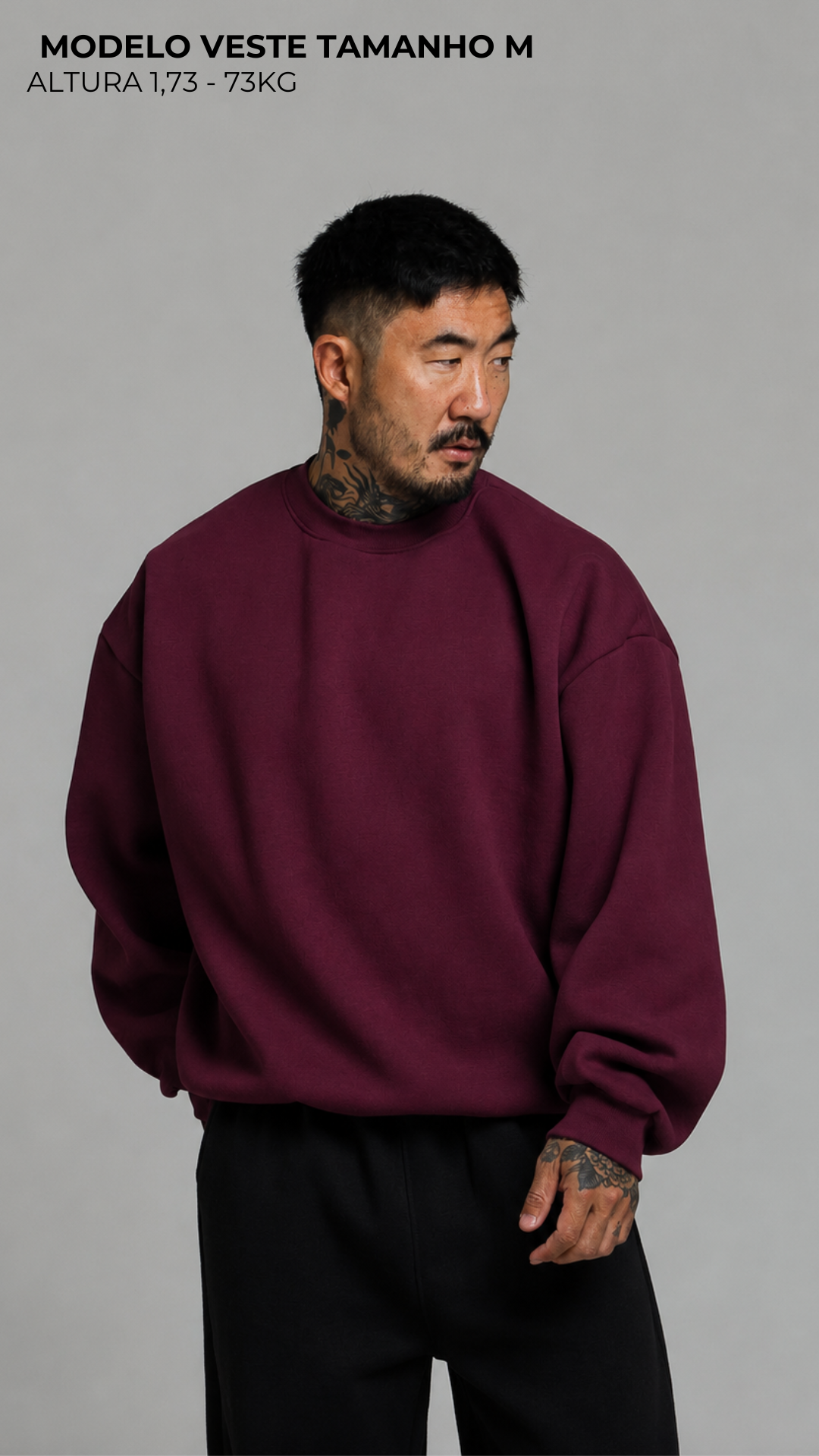 BLUSA DE MOLETOM MARSALA SEM TOUCA